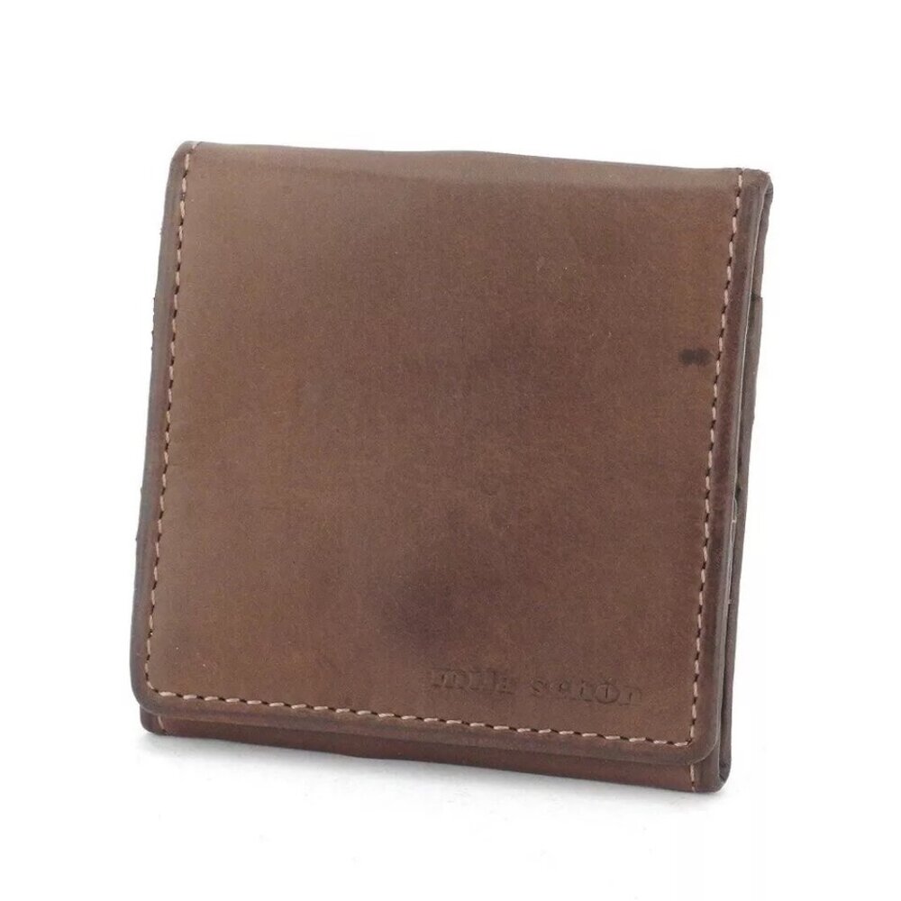 Mila Schon Coin Case Logo Leather Authentic Used
